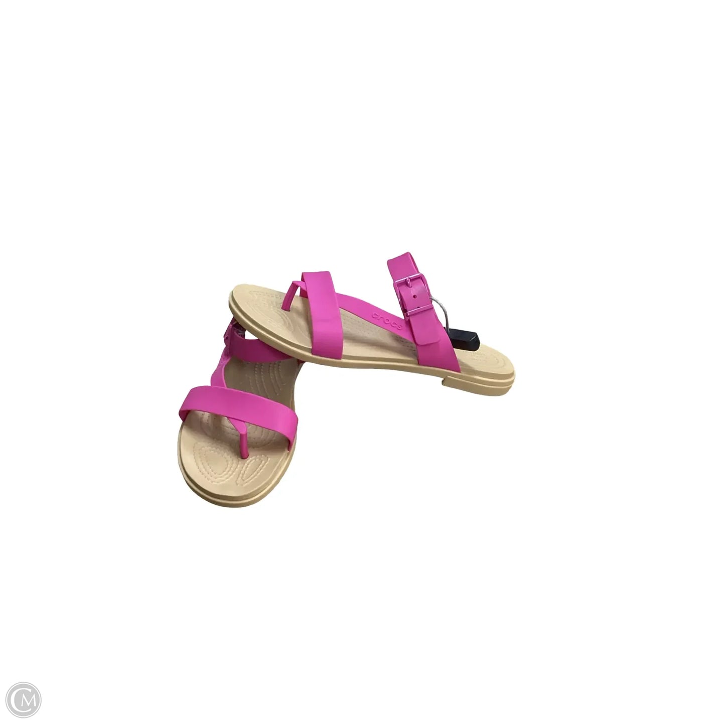 Sandals Flats By Crocs In Pink, Size: 8