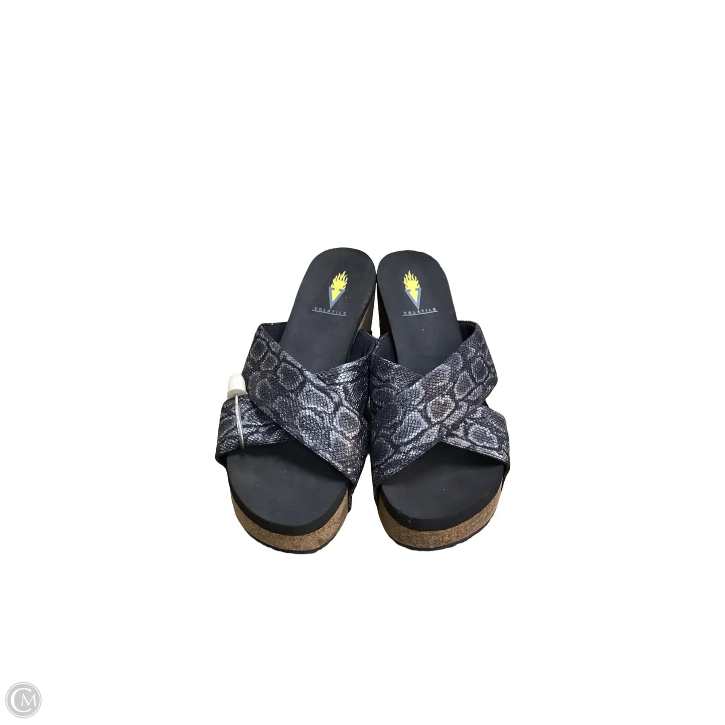 Sandals Heels Wedge By Volatile In Black, Size: 9