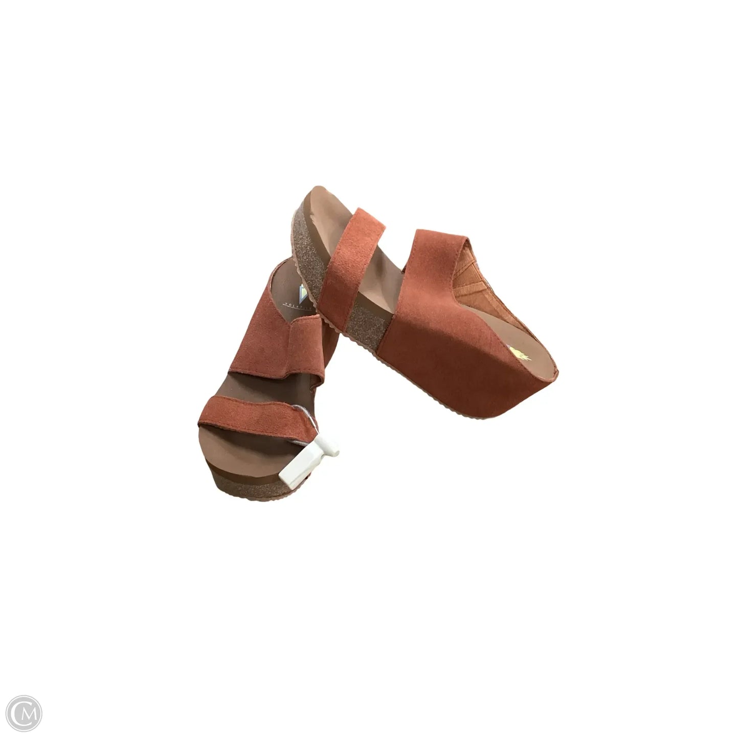 Sandals Heels Wedge By Volatile In Orange, Size: 7