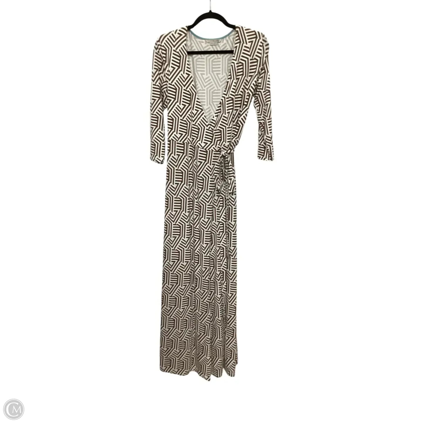 Dress Casual Maxi By Boden In Brown & White, Size: 12
