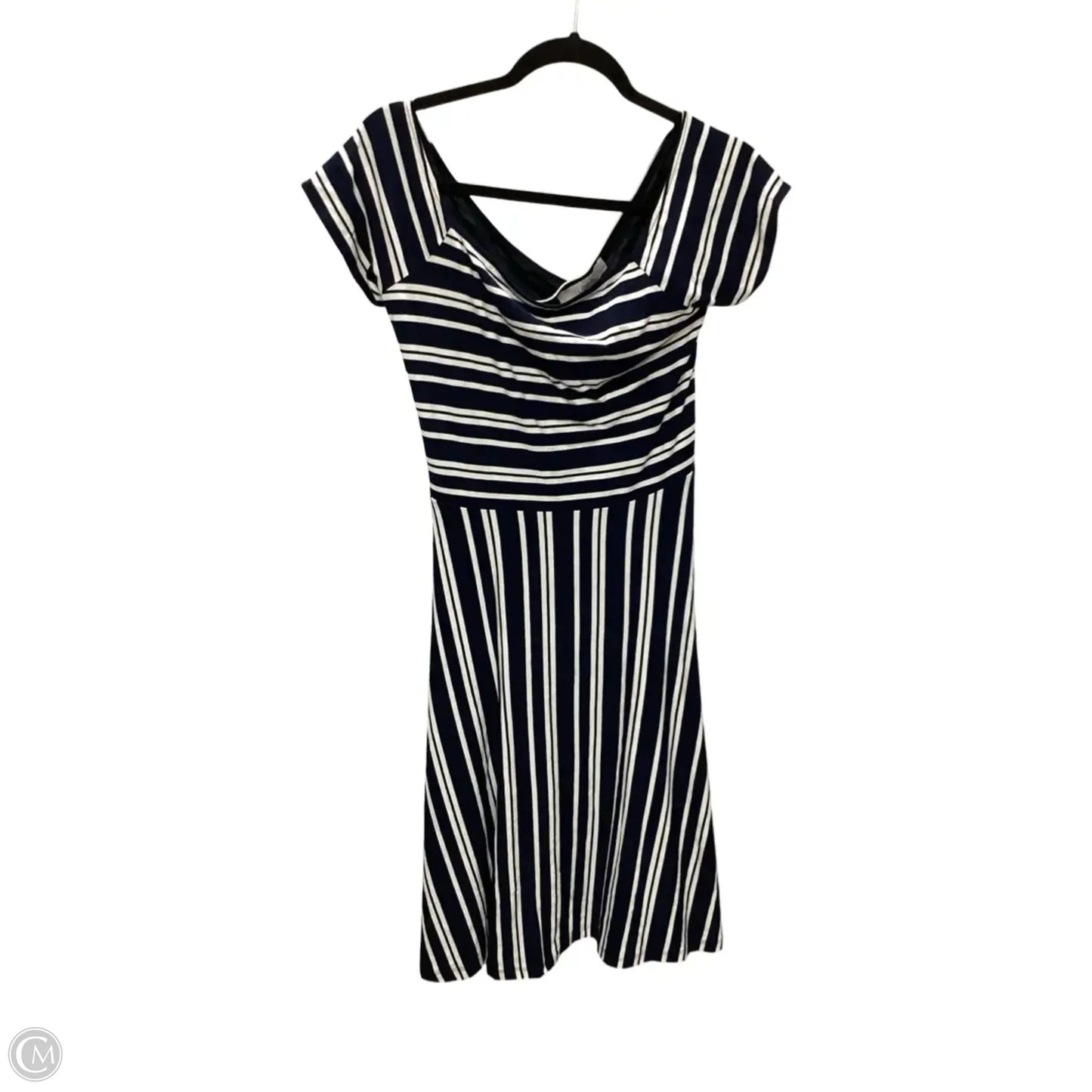 Dress Casual Midi By Loft In Blue & White, Size: M