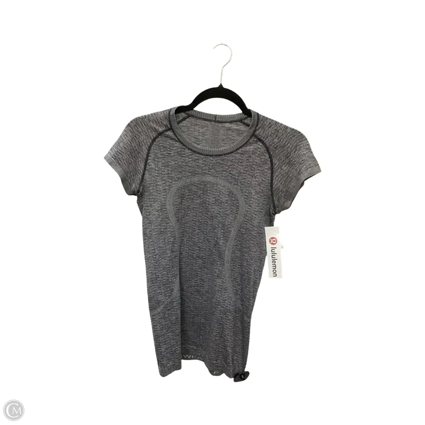 Athletic Top Short Sleeve By Lululemon In Grey, Size: 6