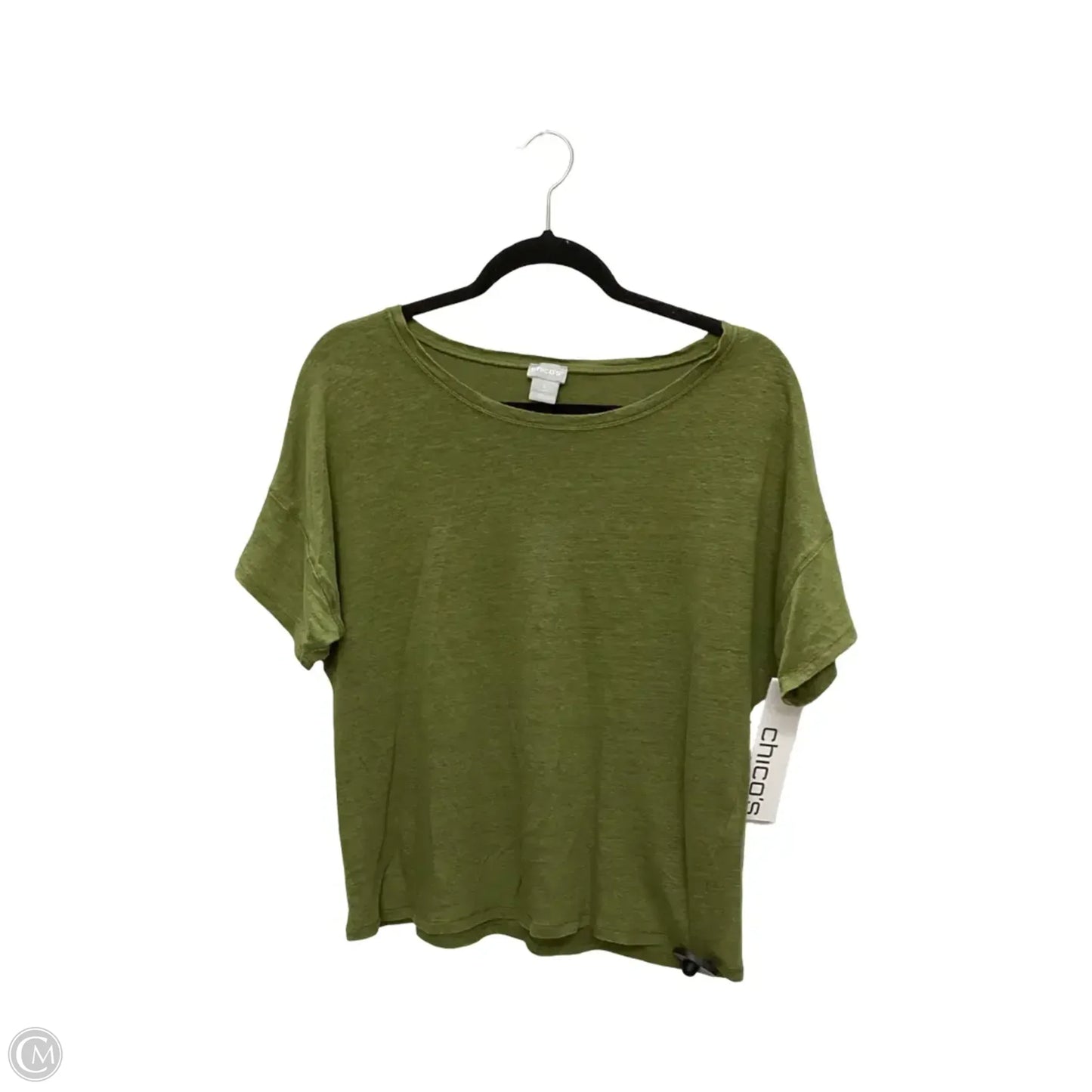 Blouse Short Sleeve By Chicos In Green, Size: 2