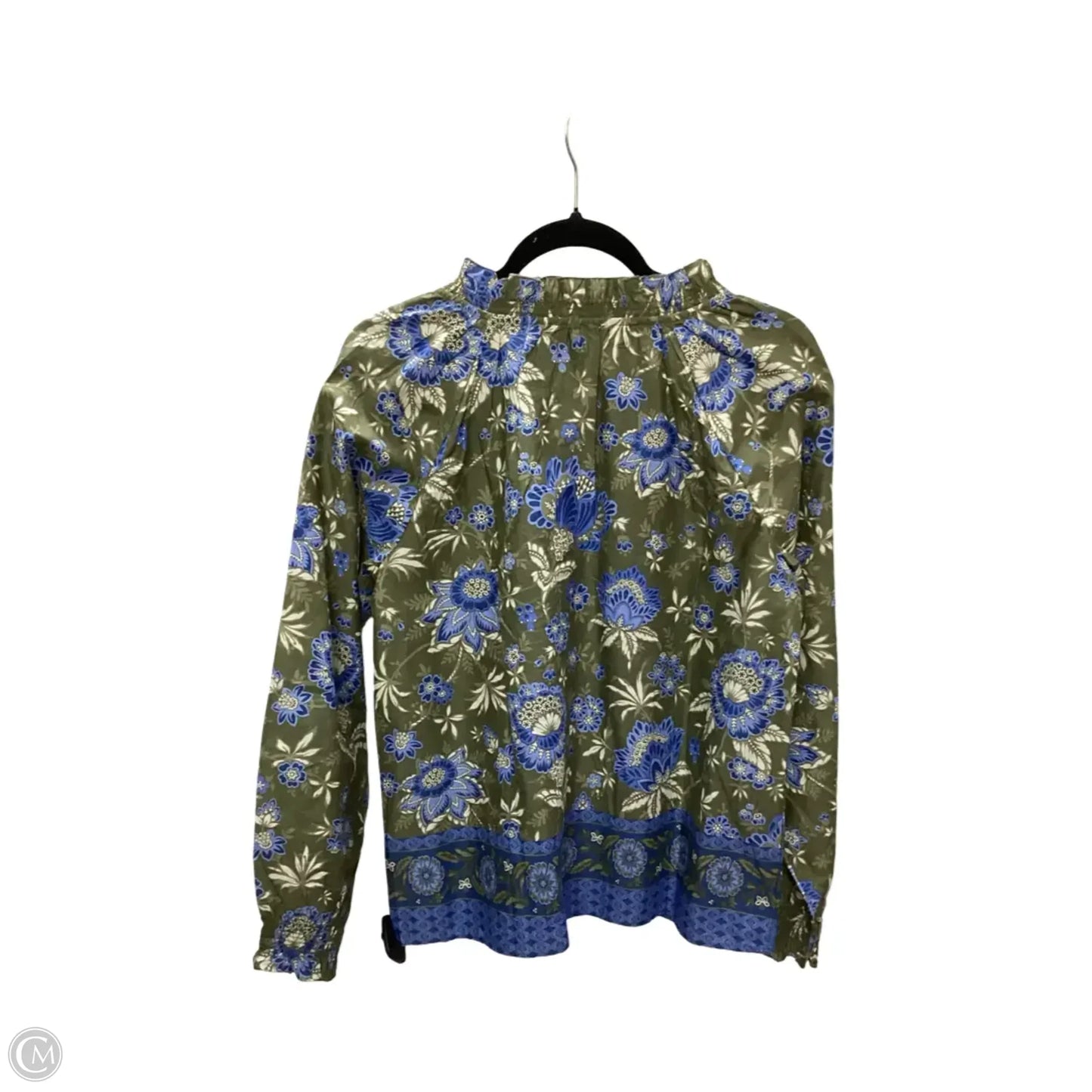 Blouse Long Sleeve By Talbots In Blue & Green, Size: M