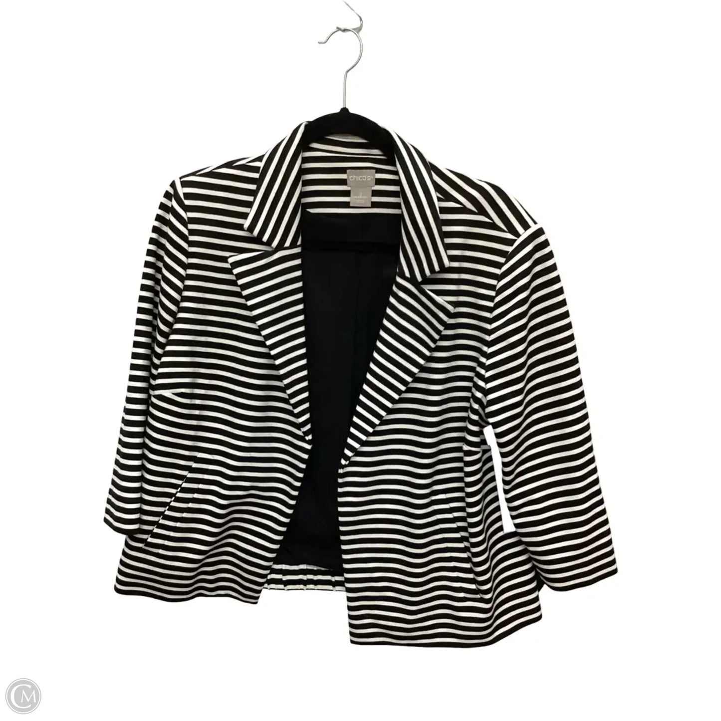 Blazer By Chicos In Striped Pattern, Size: 2