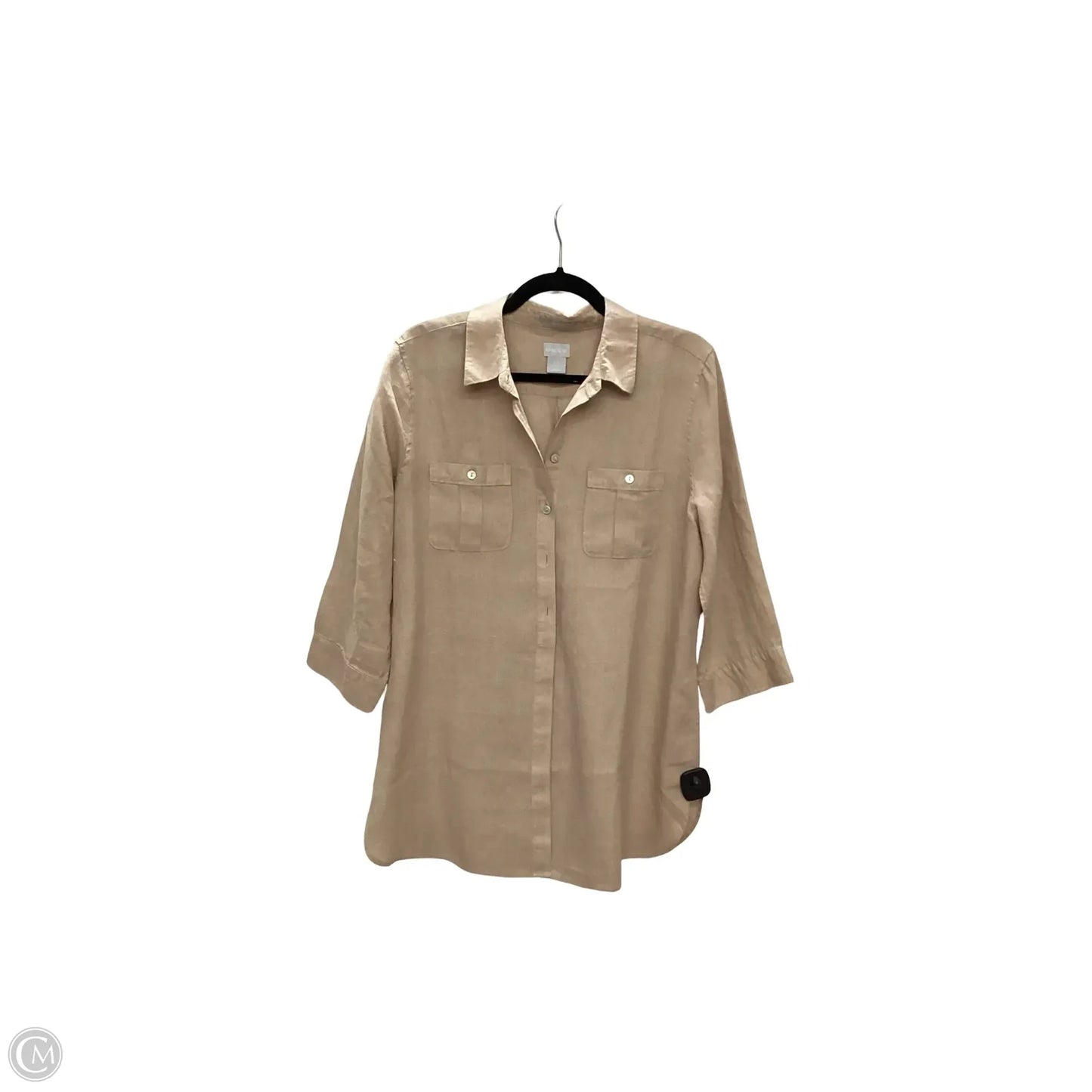 Blouse Long Sleeve By Chicos In Brown, Size: 10