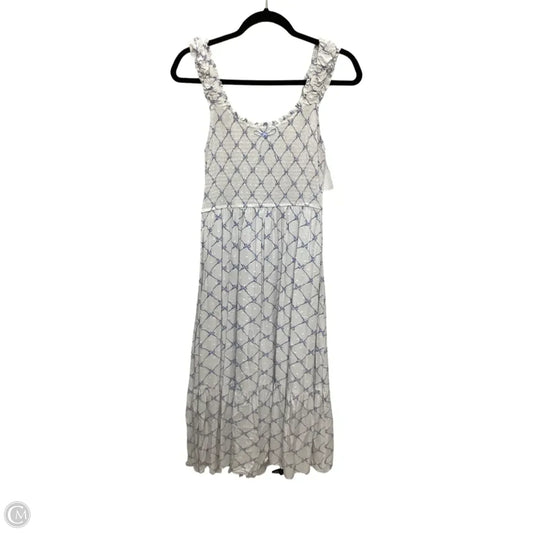 Dress Casual Midi By Blu Pepper In Blue & White, Size: L
