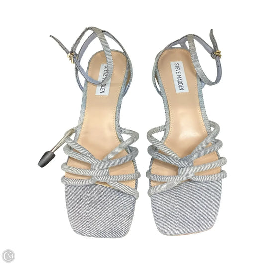 Sandals Heels Block By Steve Madden In Blue, Size: 8
