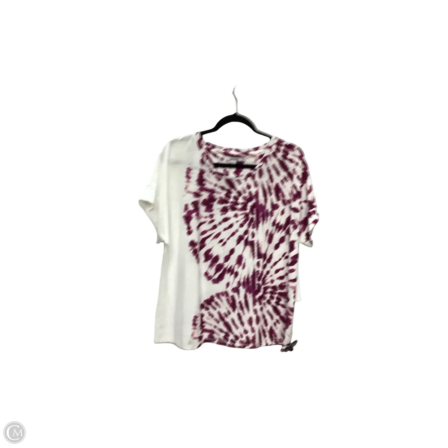 Blouse Short Sleeve By Chicos In Tie Dye Print, Size: L