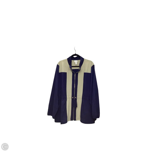 Jacket Windbreaker By Chicos In Multi-colored, Size: Xxl