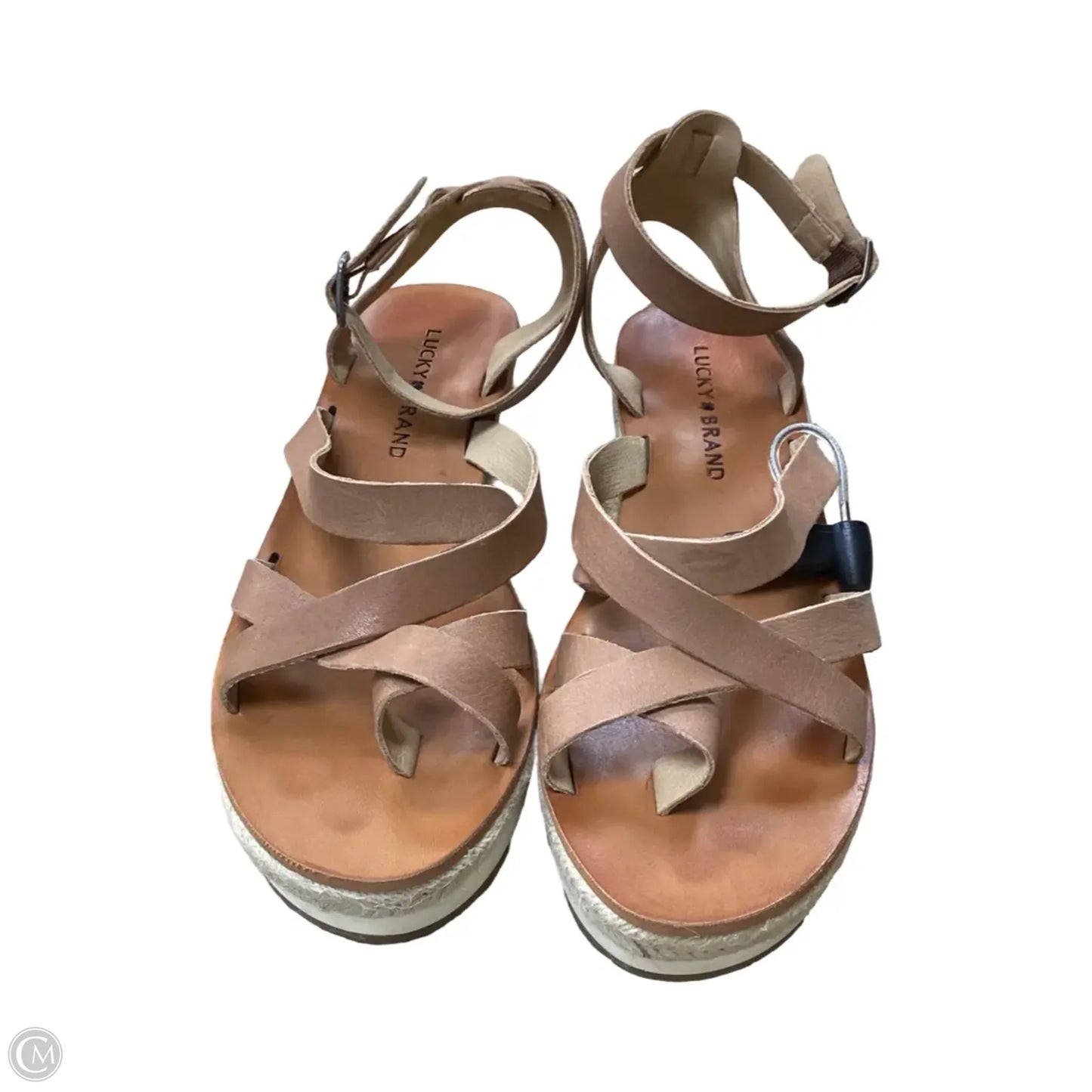 Sandals Heels Wedge By Lucky Brand In Brown, Size: 7