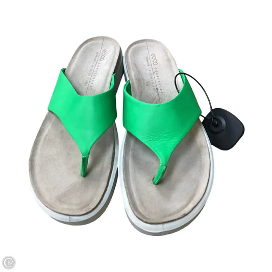 Sandals Flip Flops By Ecco In Green, Size: 10.5