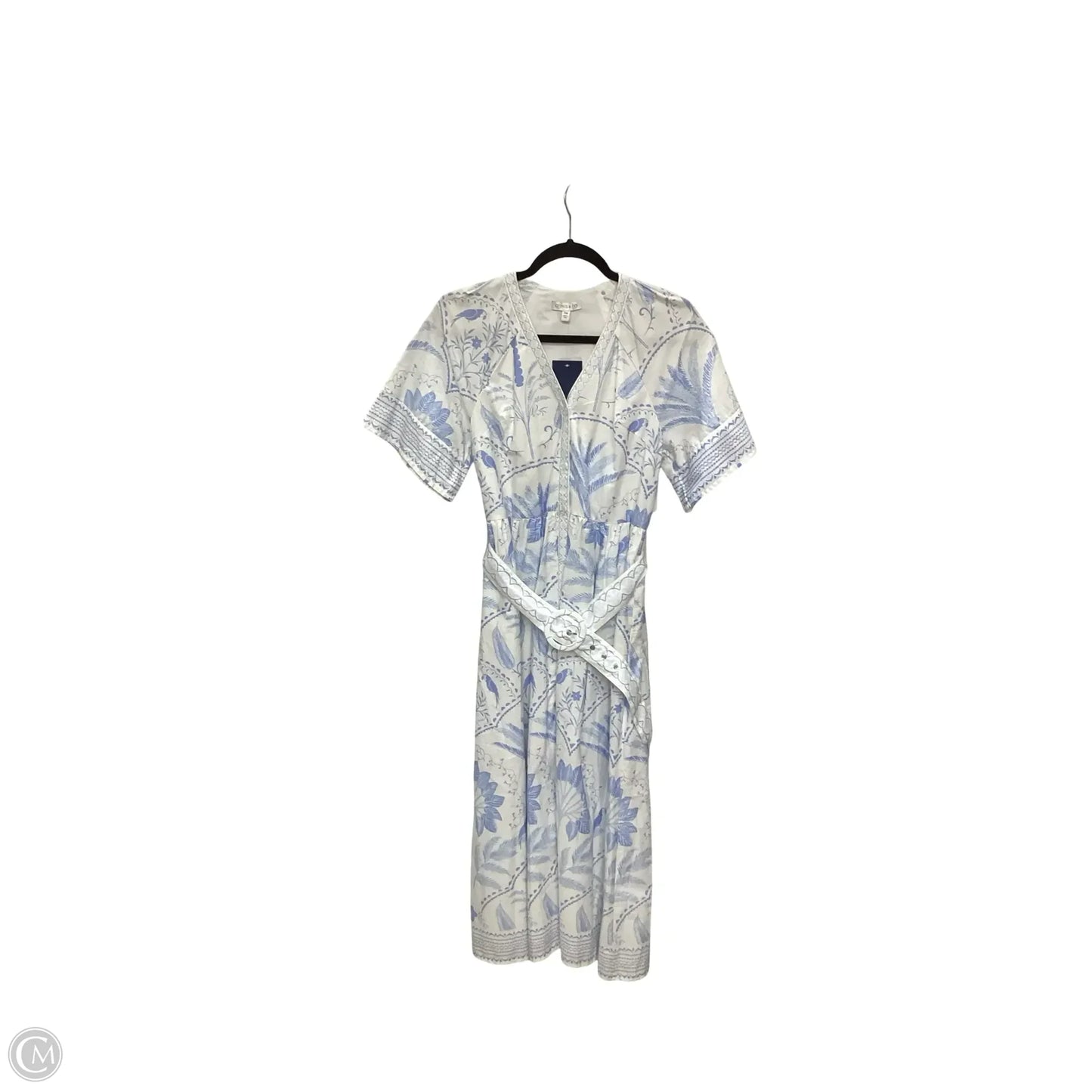 Dress Casual Midi By Crown And Ivy In Blue & White, Size: Mp