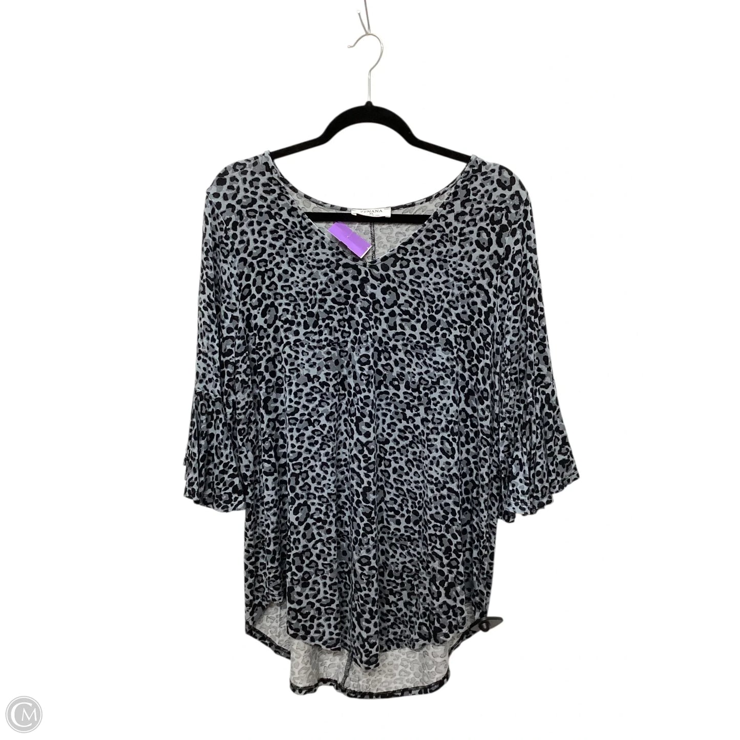Top Short Sleeve By Zenana Outfitters In Grey, Size: Xl