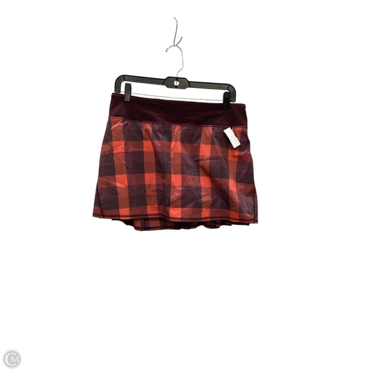 Athletic Skort By Lululemon In Plaid Pattern, Size: 8