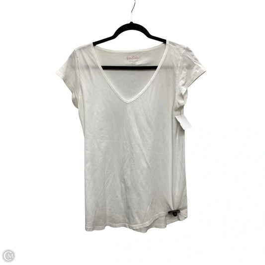 Top Short Sleeve Designer By Lilly Pulitzer In White, Size: L