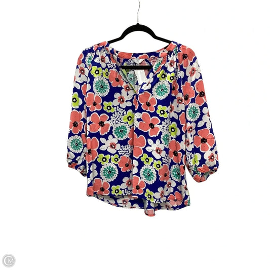 Top Long Sleeve By Crown And Ivy In Geometric Pattern, Size: Lp
