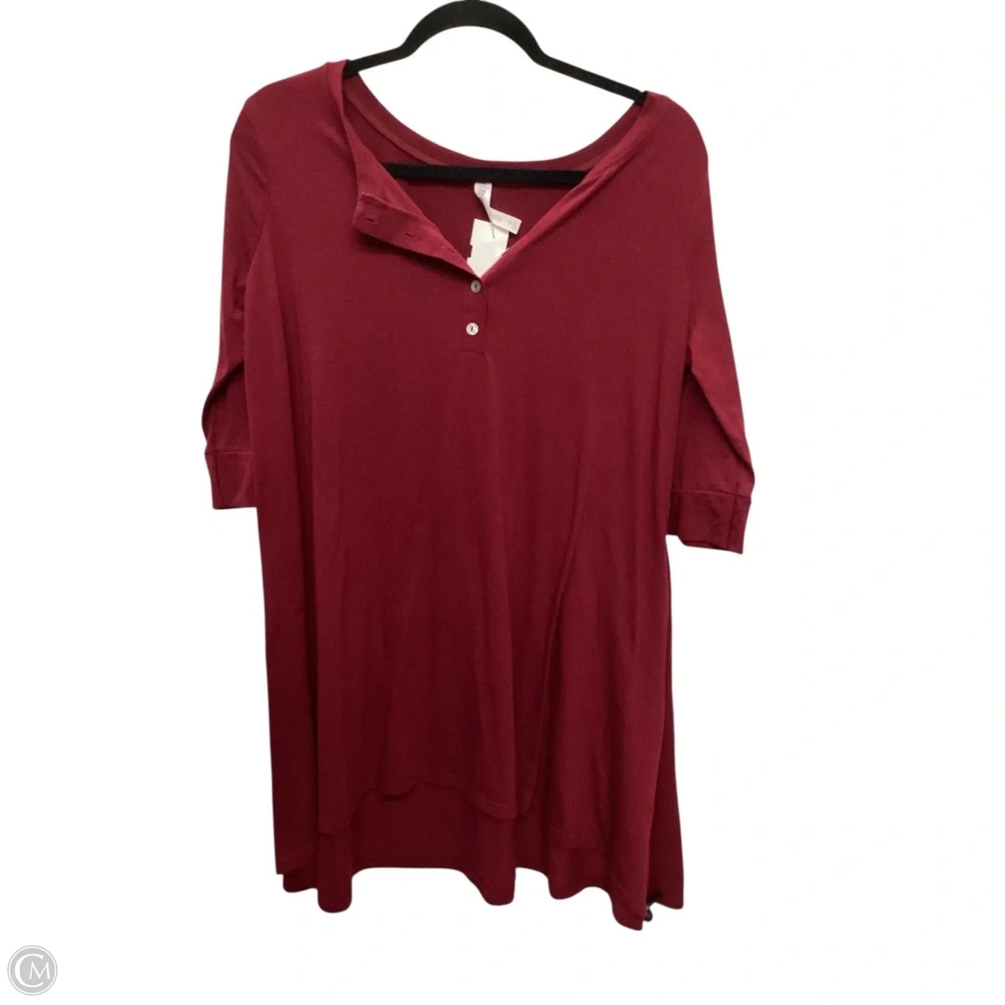 Tunic Long Sleeve By Zenana Outfitters In Red, Size: M