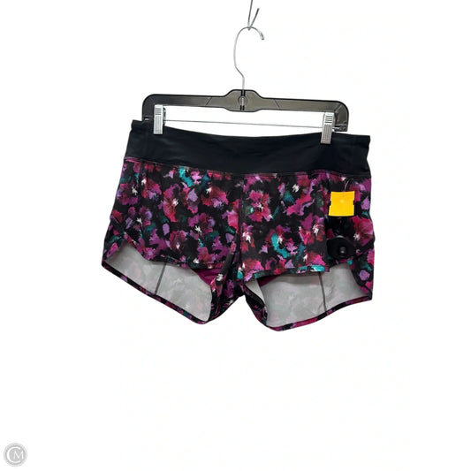 Athletic Shorts By Lululemon In Floral Print, Size: 10