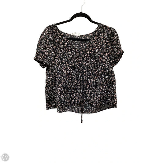 Top Short Sleeve By Pink Rose In Black, Size: M