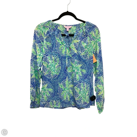 Top Long Sleeve Designer By Lilly Pulitzer In Blue, Size: Xs