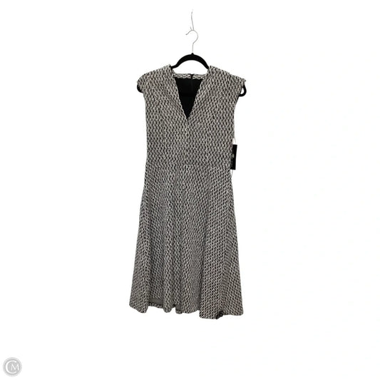 andrew marc dress black and white Women's Andrew Marc Sleeveless V-Neck Fit and Flare Midi Dress