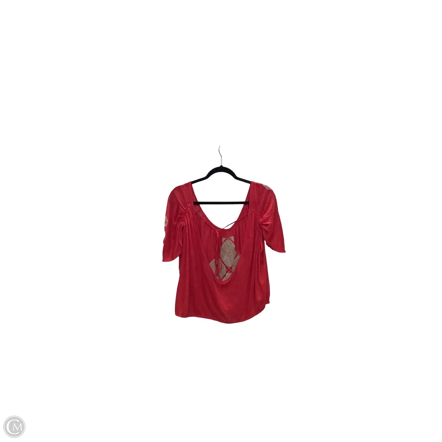 Blouse Short Sleeve By Free People In Red, Size: S