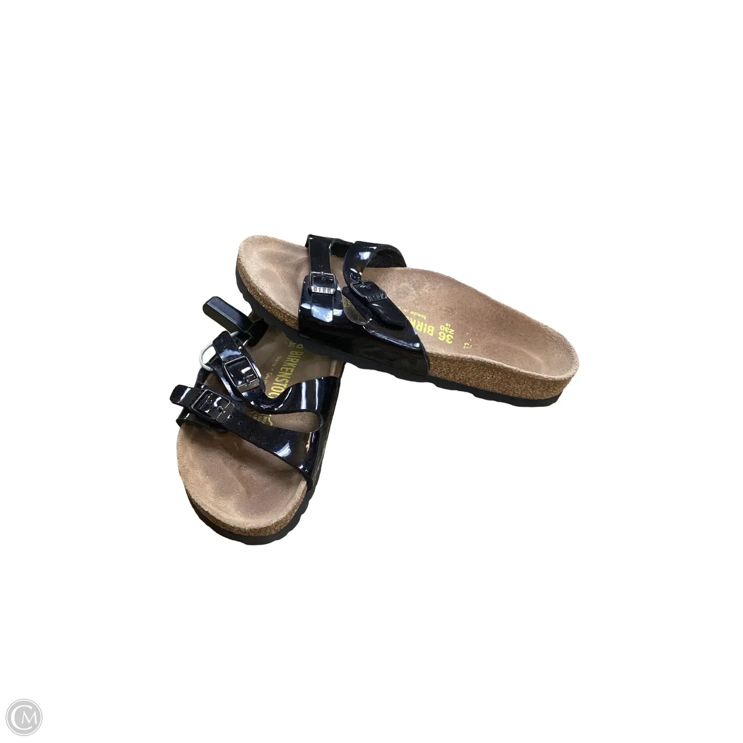 Sandals Flats By Birkenstock In Black, Size: 6