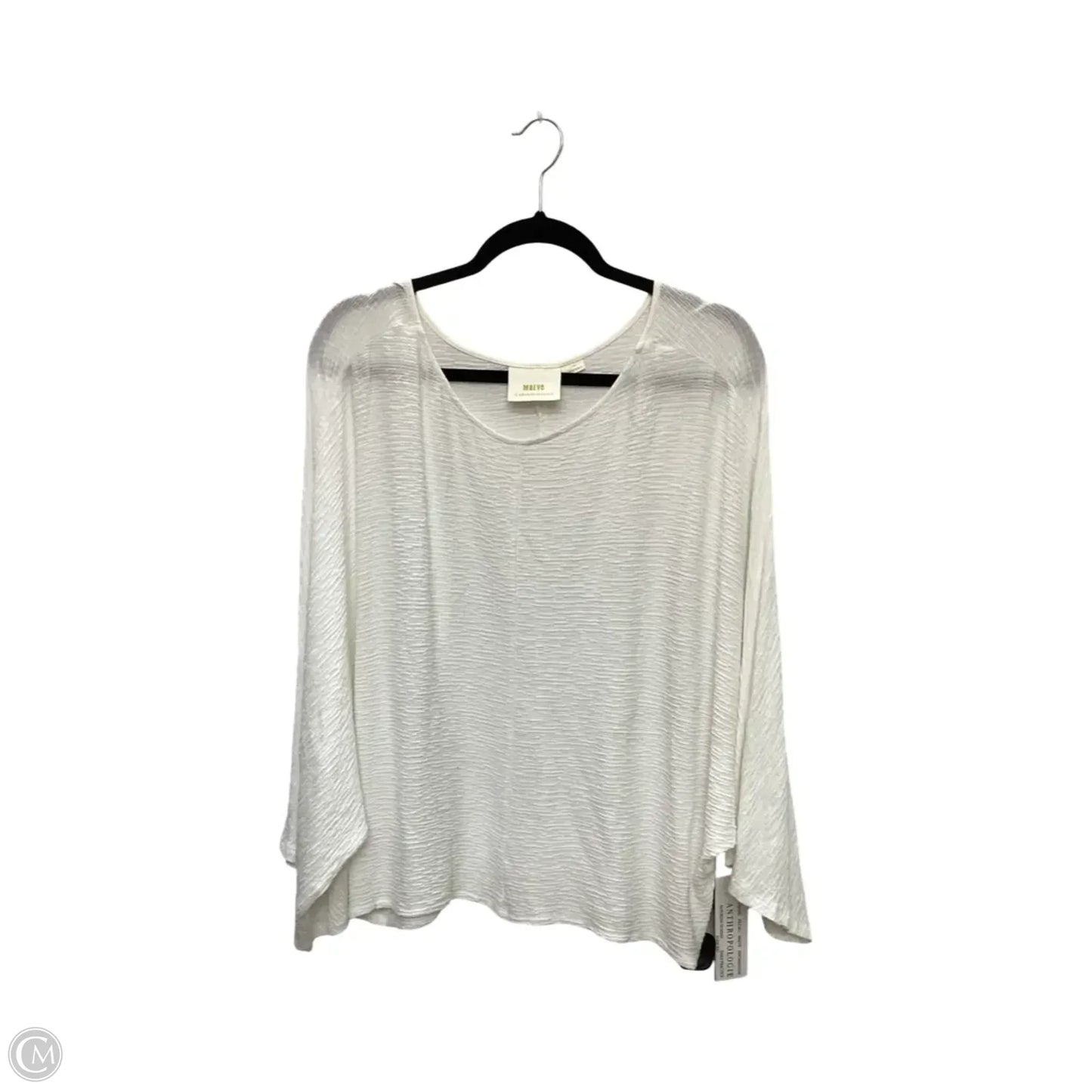 Blouse 3/4 Sleeve By Maeve In White, Size: L