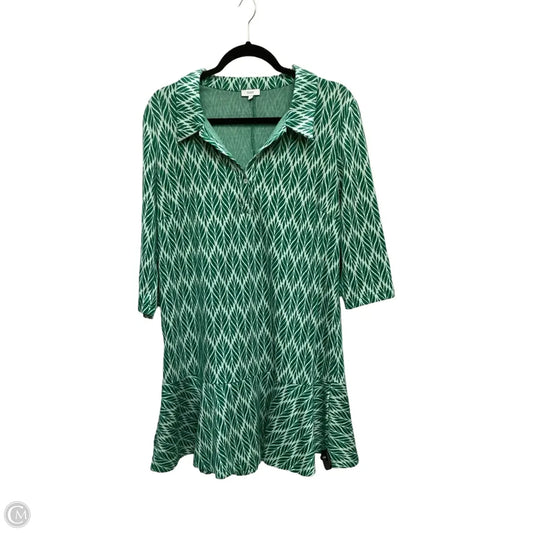 Designer Dress Casual Short By Voy In Green, Size: L