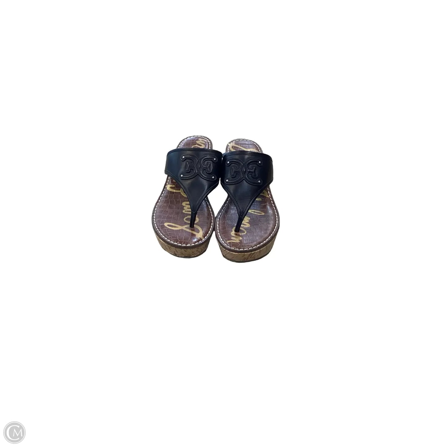 Sandals Heels Wedge By Sam Edelman In Black, Size: 10