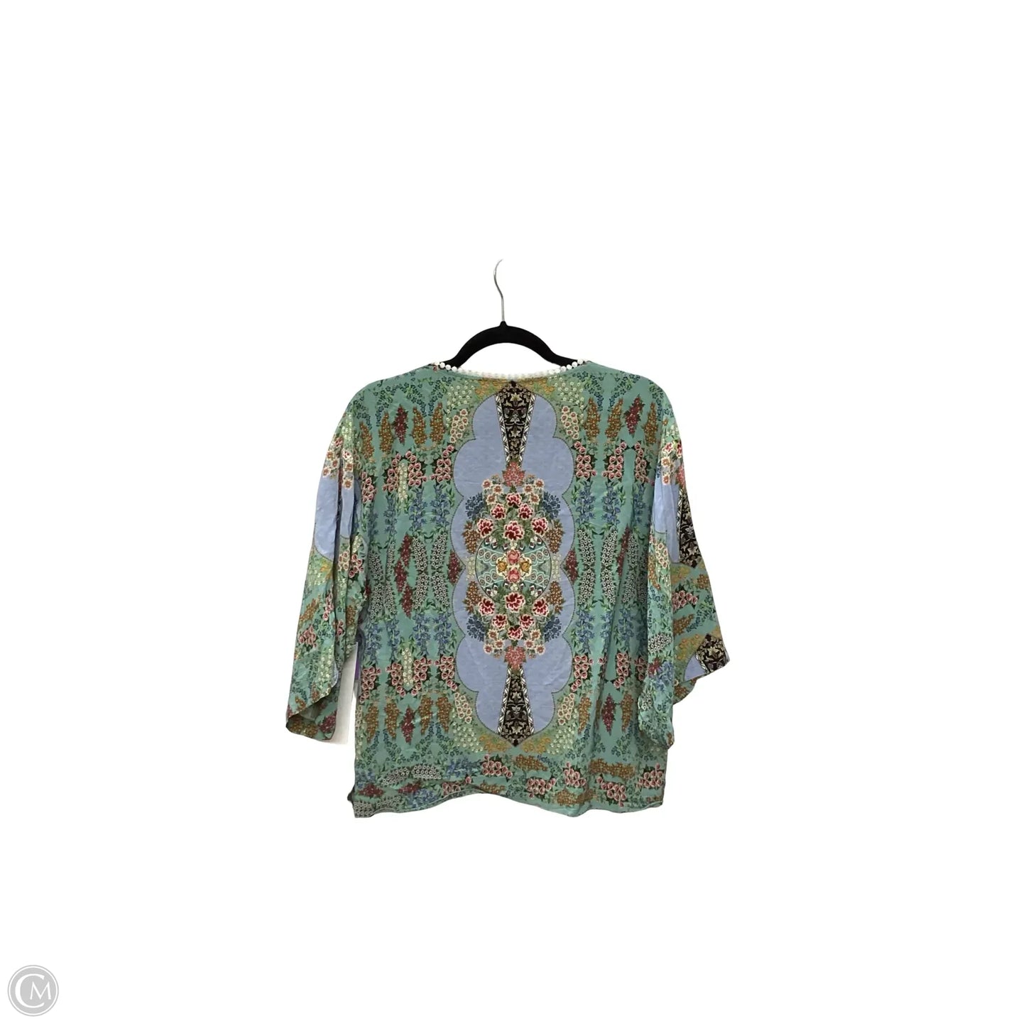 Blouse Short Sleeve By Farm Rio In Floral Print, Size: S