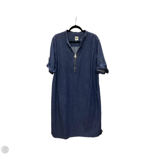 Dress Casual Short By Anne Klein In Blue Denim, Size: 2x
