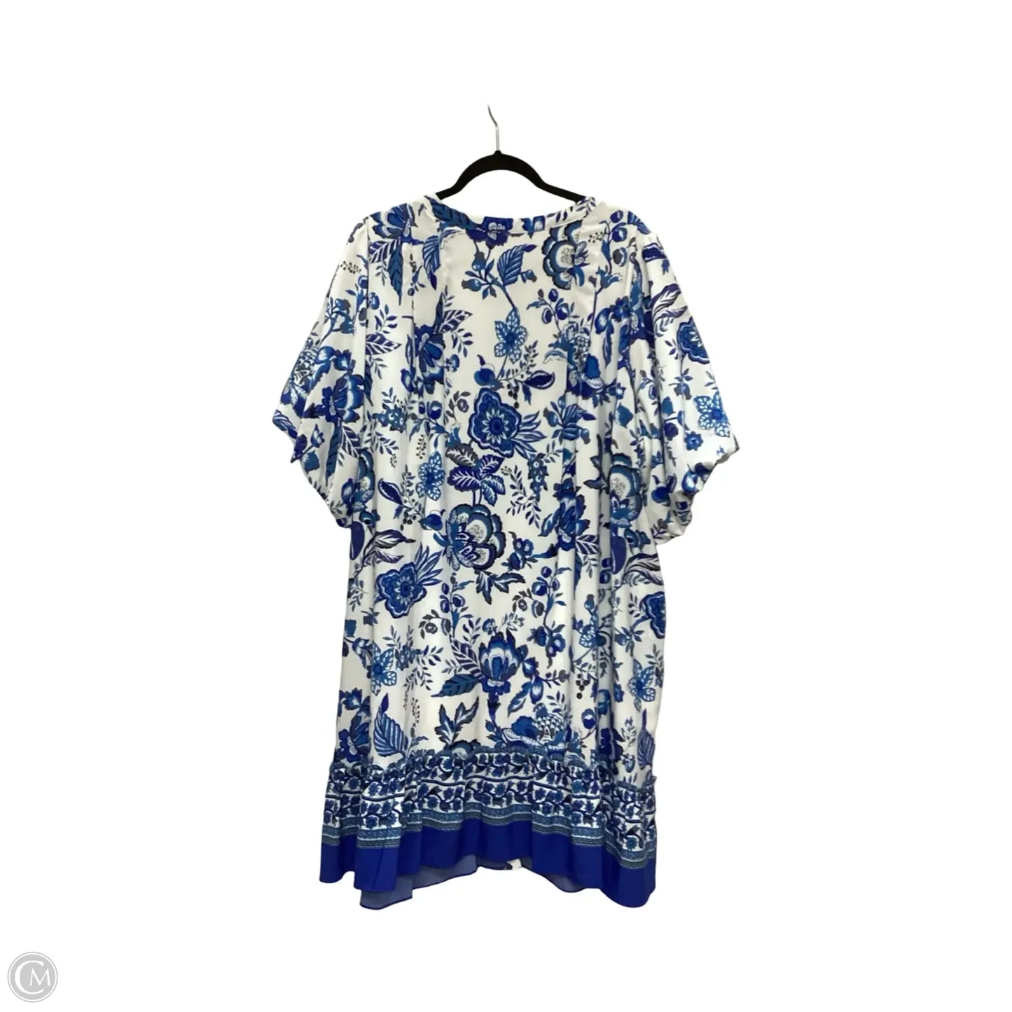 Dress Casual Short By Sugar Lips In Blue & White, Size: 3x