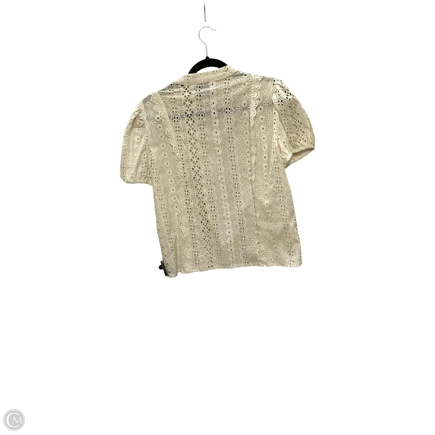 Blouse Short Sleeve By Industry In Cream, Size: M