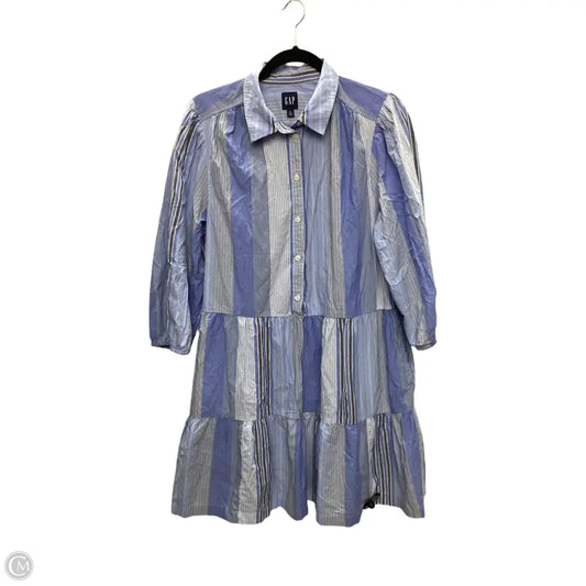 Dress Casual Midi By Gap In Striped Pattern, Size: L