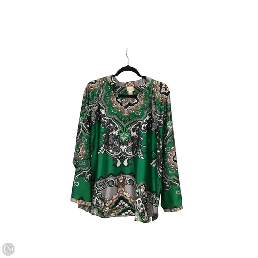 Blouse 3/4 Sleeve By Chicos In Multi-colored, Size: Xl