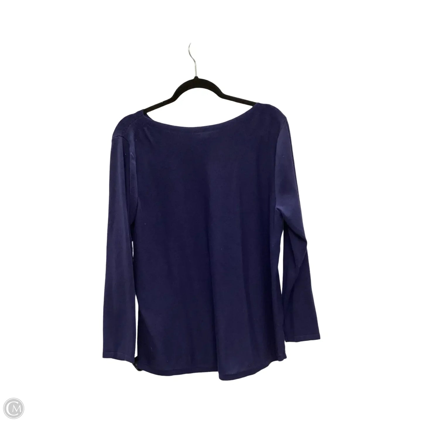 Blouse Long Sleeve By Chicos In Navy, Size: Xl