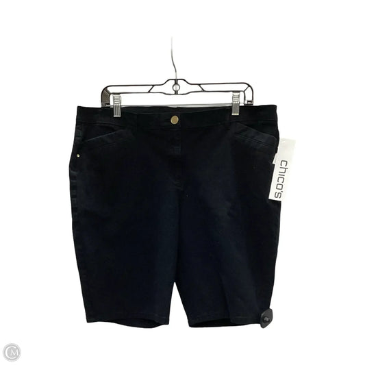 Shorts By Chicos In Black Denim, Size: Xl