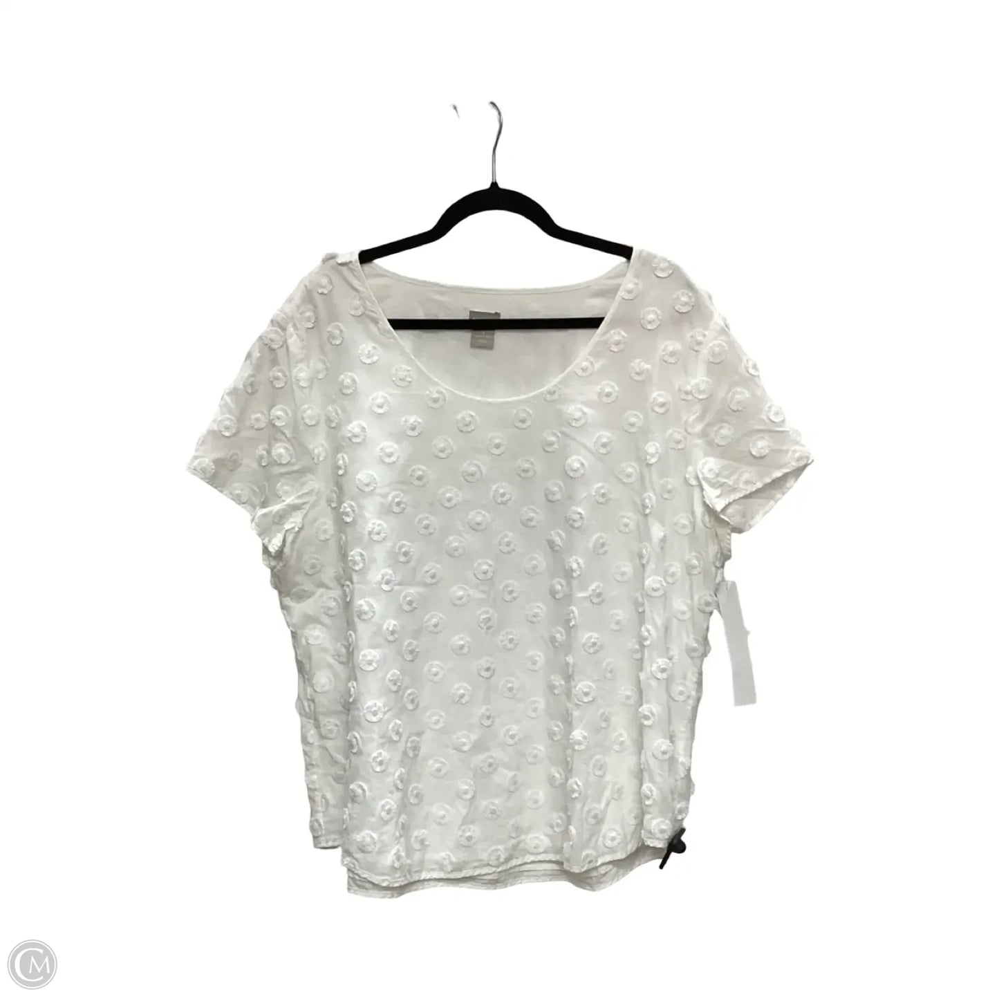 Blouse Short Sleeve By Chicos In White, Size: Xl
