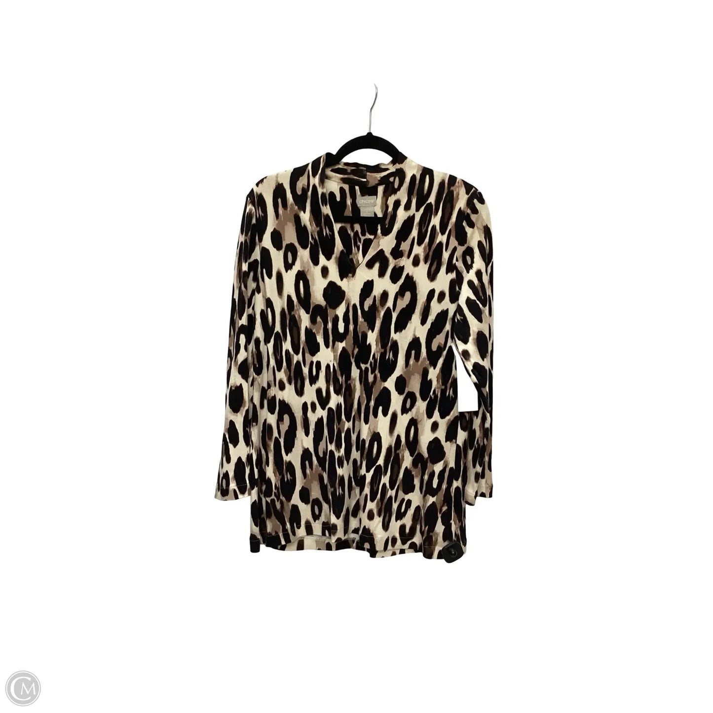 Blouse 3/4 Sleeve By Chicos In Animal Print, Size: M
