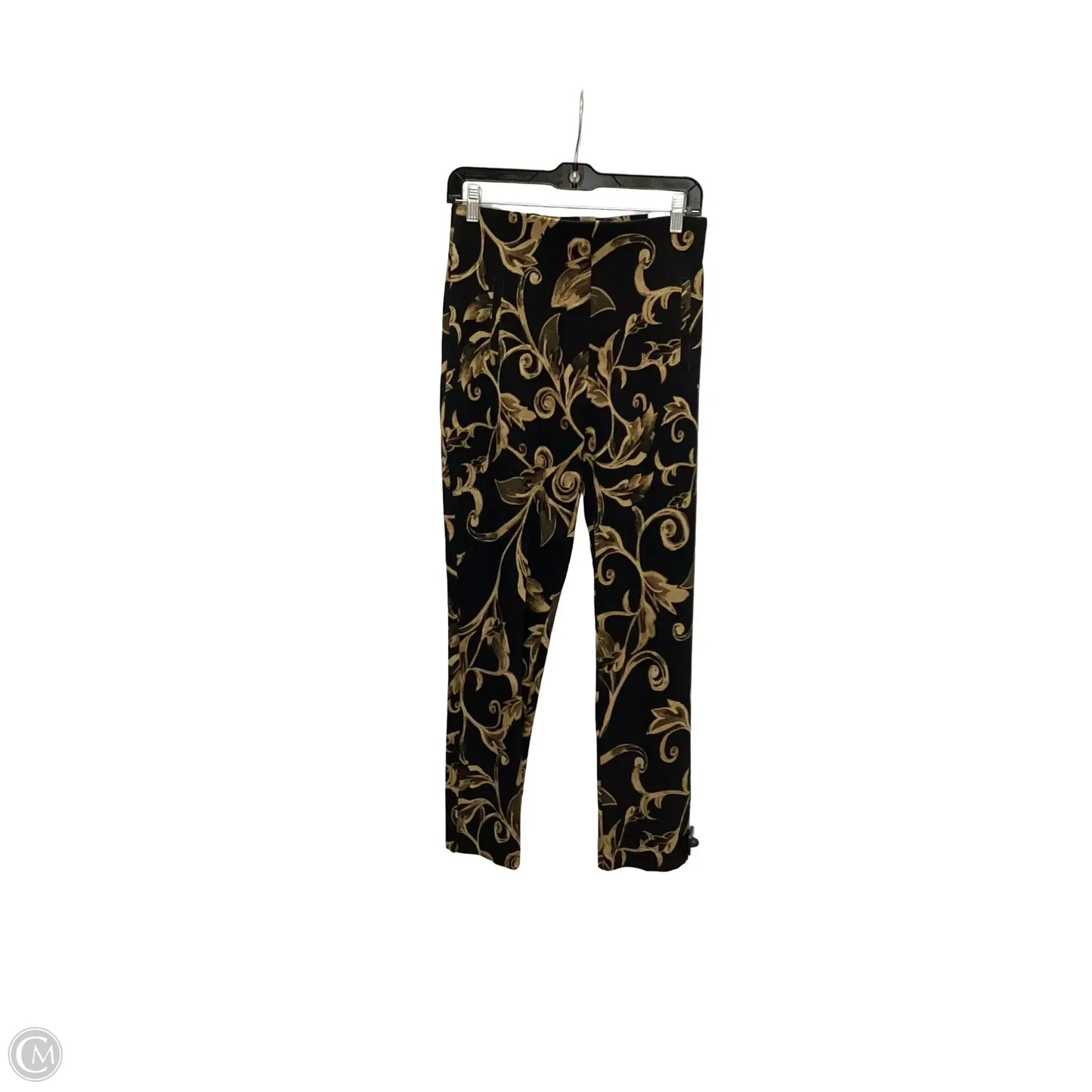 Pants Cropped By Chicos In Black & Gold, Size: 0