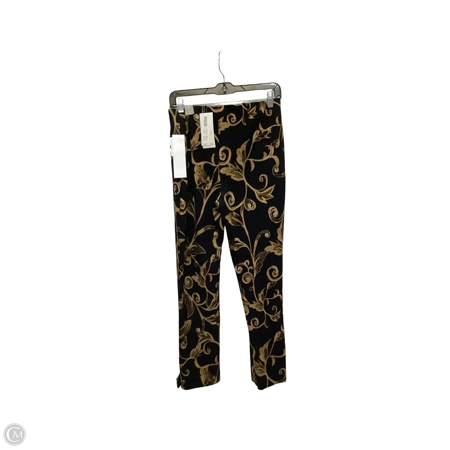 Pants Cropped By Chicos In Black & Gold, Size: 0
