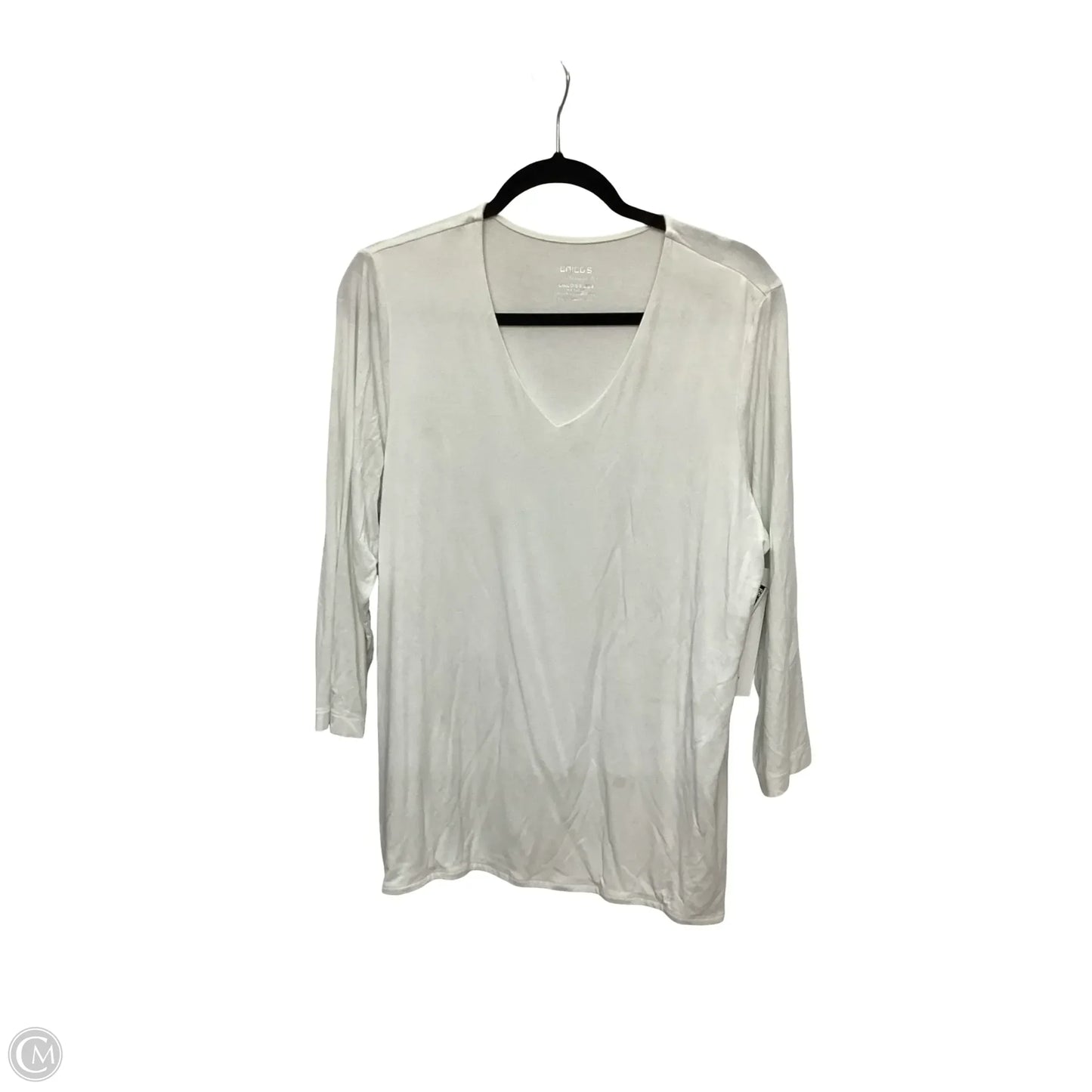 Blouse Long Sleeve By Chicos In White, Size: Xl