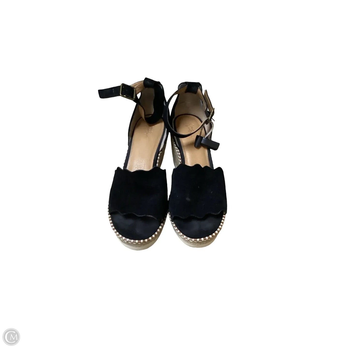 Sandals Heels Wedge By Crown Vintage In Black, Size: 10