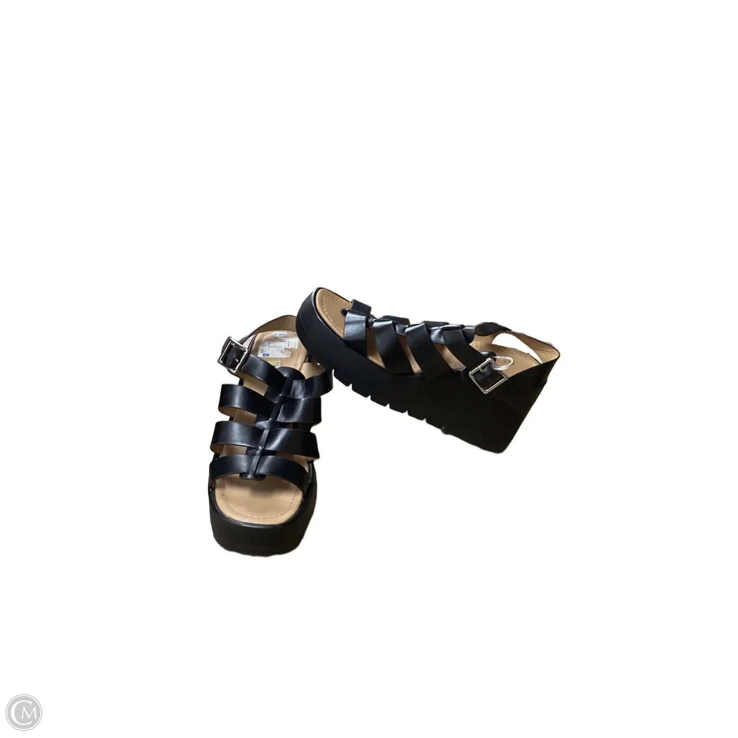Sandals Heels Platform By Soda In Black, Size: 9