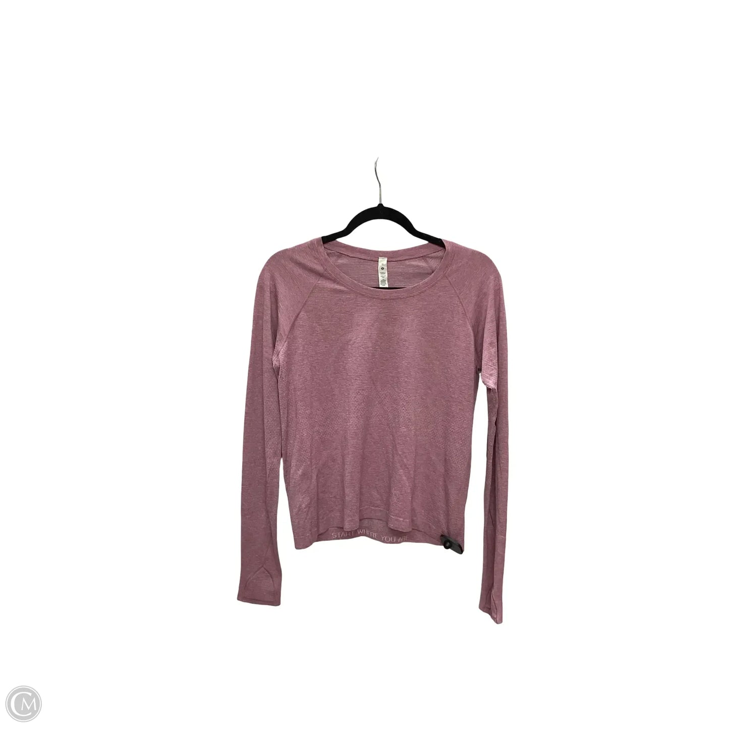 Athletic Top Long Sleeve Collar By Lululemon In Pink, Size: 10