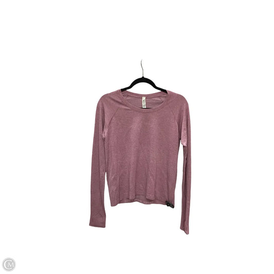 Athletic Top Long Sleeve Collar By Lululemon In Pink, Size: 10