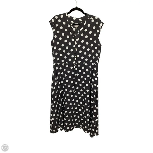 Dress Casual Midi By Anne Klein In Polkadot Pattern, Size: 10