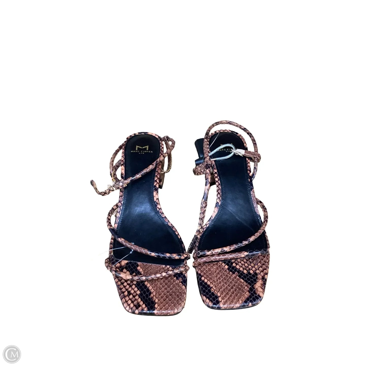 Sandals Heels Block By Marc Fisher In Animal Print, Size: 8